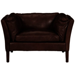 Halo Groucho Leather Armchair Old Saddle Mocha